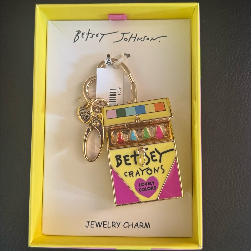 Betsey Johnson Vibrant Crayon Box Charm Keychain